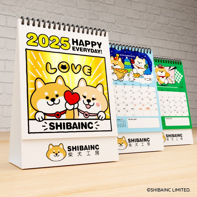 SHIBAINC—全新2025年 柴犬工房枱历 - 年历/台历 - 纸 白色