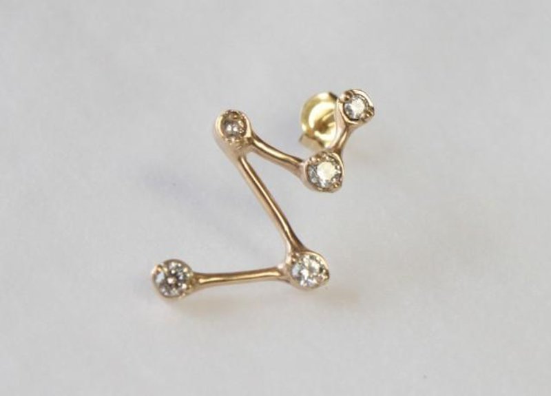 twinkle-pierce-K10YG - 耳环/耳夹 - 其他金属 金色