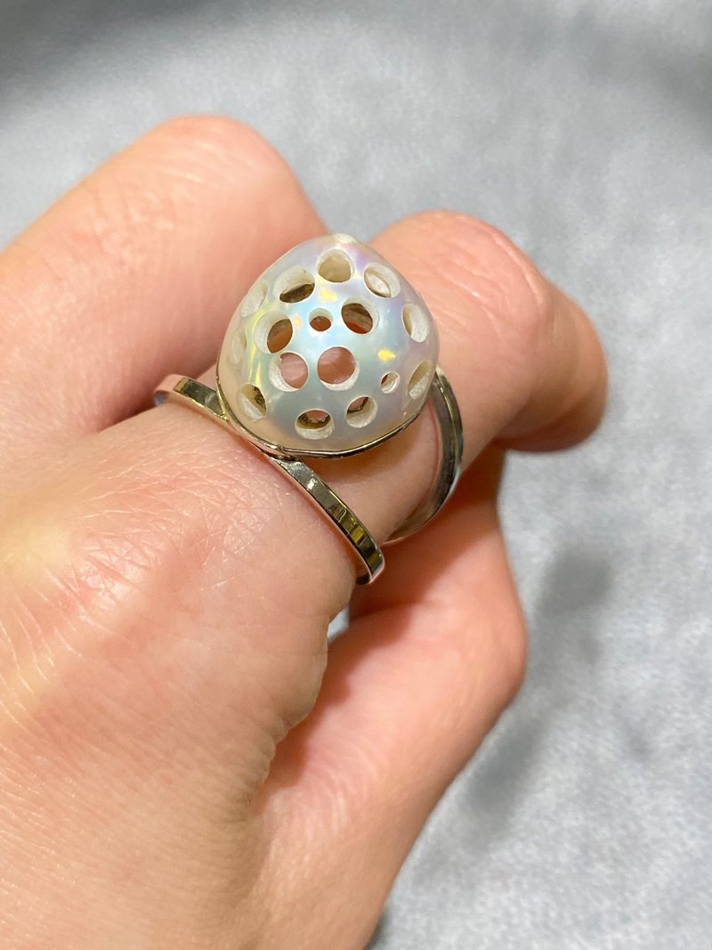 指上明珠 - 戒指 - 纯银 白色