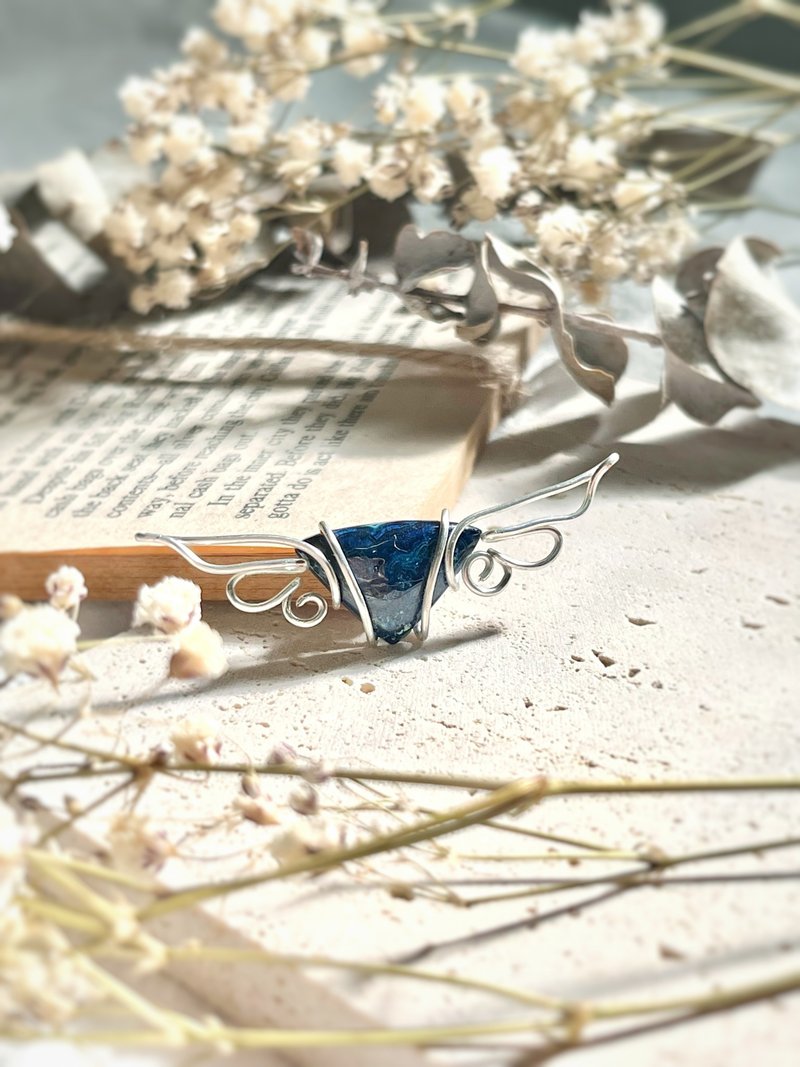 蓝铜矿金属编织项链 - 项链 - 宝石 