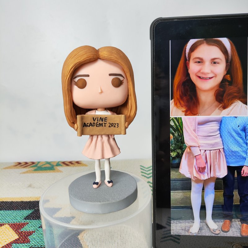 纯手工定制美国Funko Pop 自画肖像公仔娃娃男朋友老公生日礼物 - 玩偶/公仔 - 粘土 多色