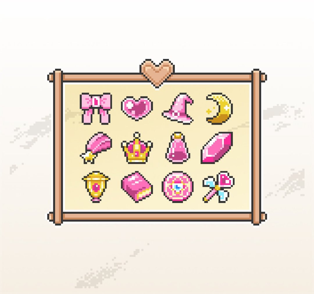 Twitch小奇点及订阅者徽章/忠诚徽章套图/像素风/可爱魔法少女 - Logo 设计/图案设计 - 其他材质 