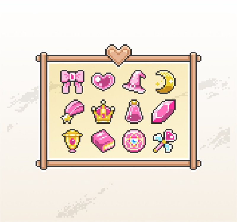 Twitch小奇点及订阅者徽章/忠诚徽章套图/像素风/可爱魔法少女 - Logo 设计/图案设计 - 其他材质 