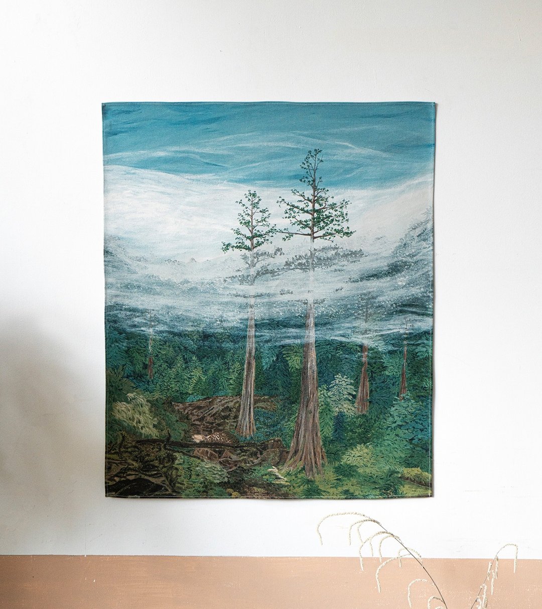 台湾山挂布 - 台湾杉森林 70 x 83 cm - 海报/装饰画/版画 - 棉 绿色
