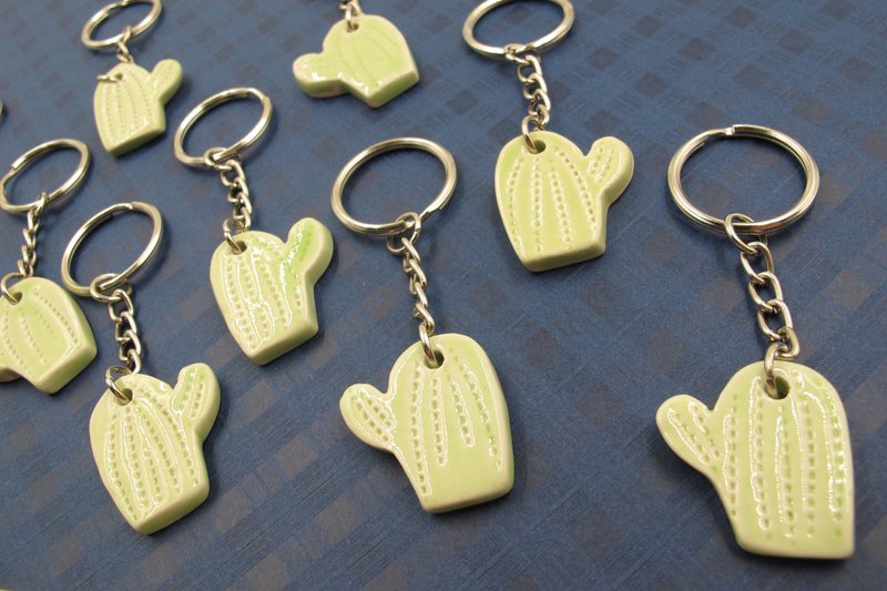 仙人掌造型钥匙圈 - 钥匙链/钥匙包 - 瓷 绿色