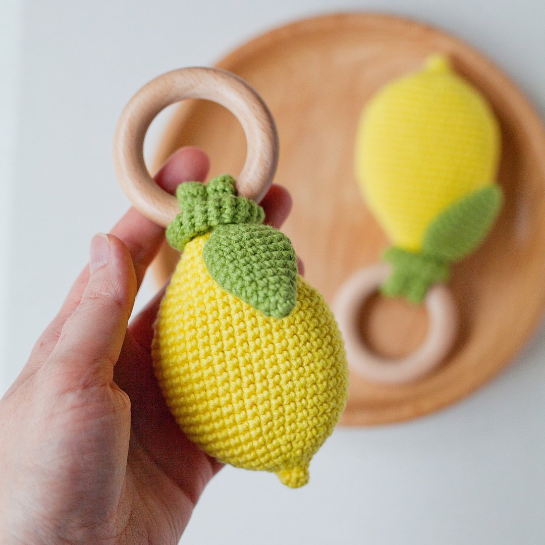 Crochet Pattern Lemon Baby Rattle - Digital item - 手工艺教程/工具书 - 其他材质 