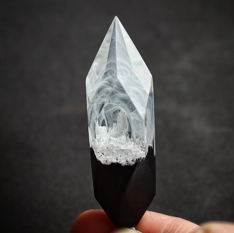 木质树脂项链火挂件生日礼物环氧树脂挂件 - 项链 - 木头 透明