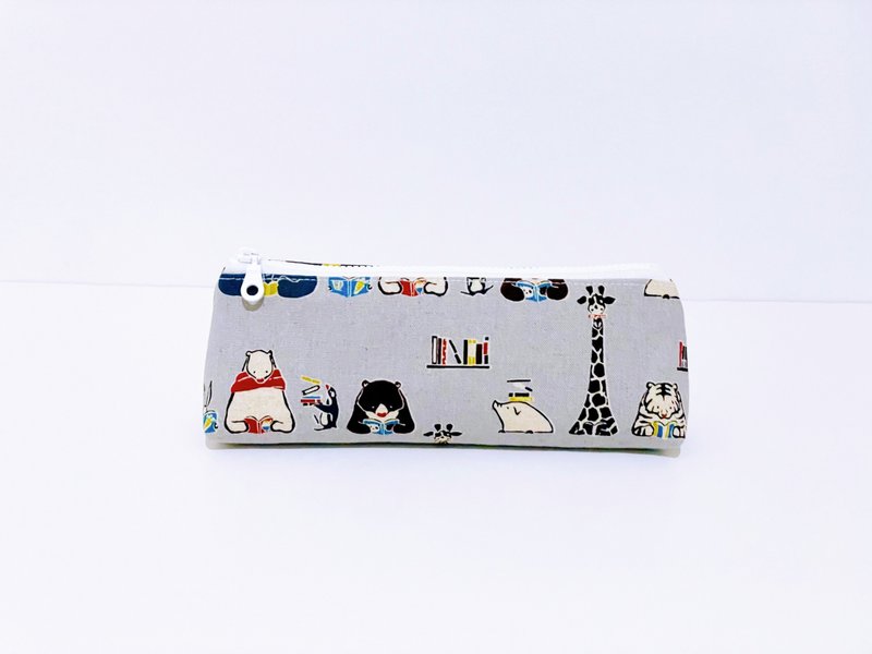 三角立体笔袋、化妆包、收纳包 - 铅笔盒/笔袋 - 棉．麻 灰色