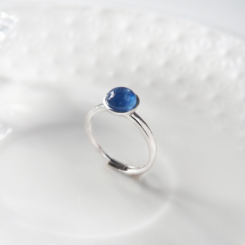 幽秘蓝海 | 蓝晶石 轻欧美 简约 戒指 天然石 银饰 送礼 生日礼物 - 戒指 - 宝石 蓝色