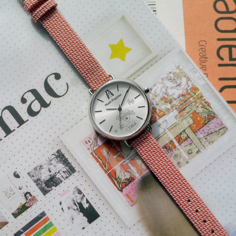 Hush Puppies 手绘风格休闲女表(HP3889)-红 - 女表 - 不锈钢 红色