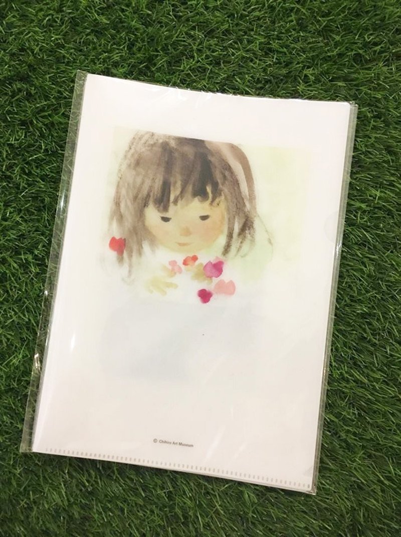 岩崎知弘-女孩与香豌豆花-L夹 - 文件夹/资料夹 - 塑料 
