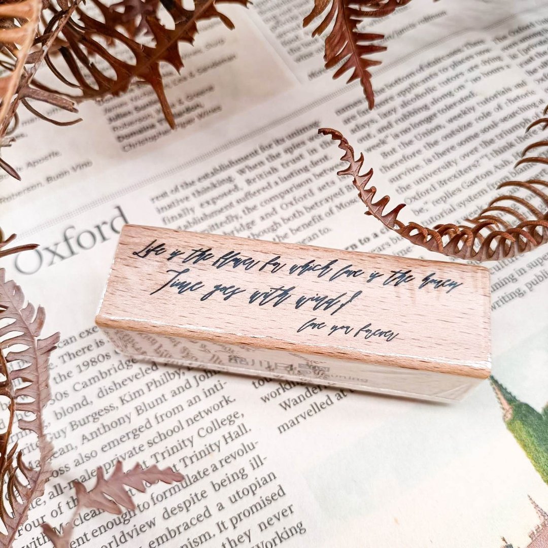 PS005W_文字系列A/ Text series.A/櫸木印章 Wood Rubber Stamp - 印章/印台 - 木头 卡其色
