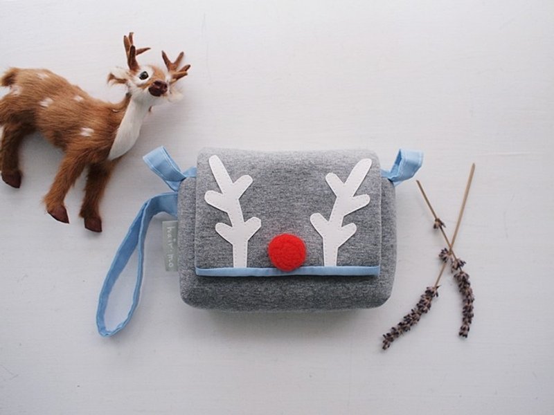 hairmo。大鼻麋鹿简约活动扣环拉链侧提相机包-灰(单眼/类单眼) - 相机包/相机袋 - 纸 蓝色