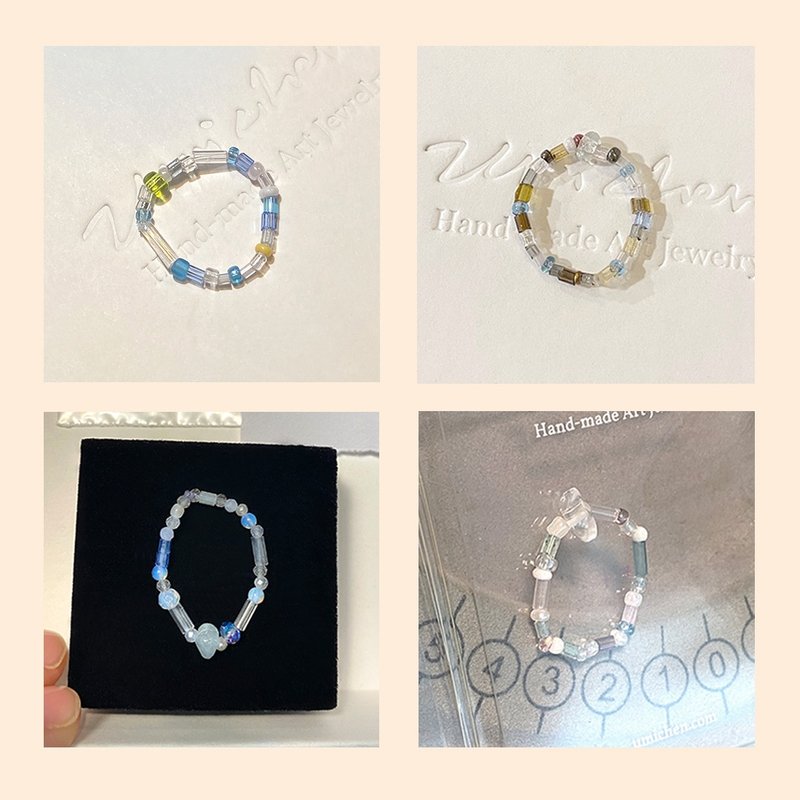 琉璃小宝石戒指 下午茶 - 金工/饰品 - 玻璃 