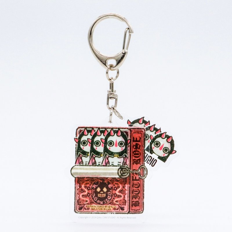 恶魔罐头 钥匙圈 - 钥匙链/钥匙包 - 其他金属 粉红色