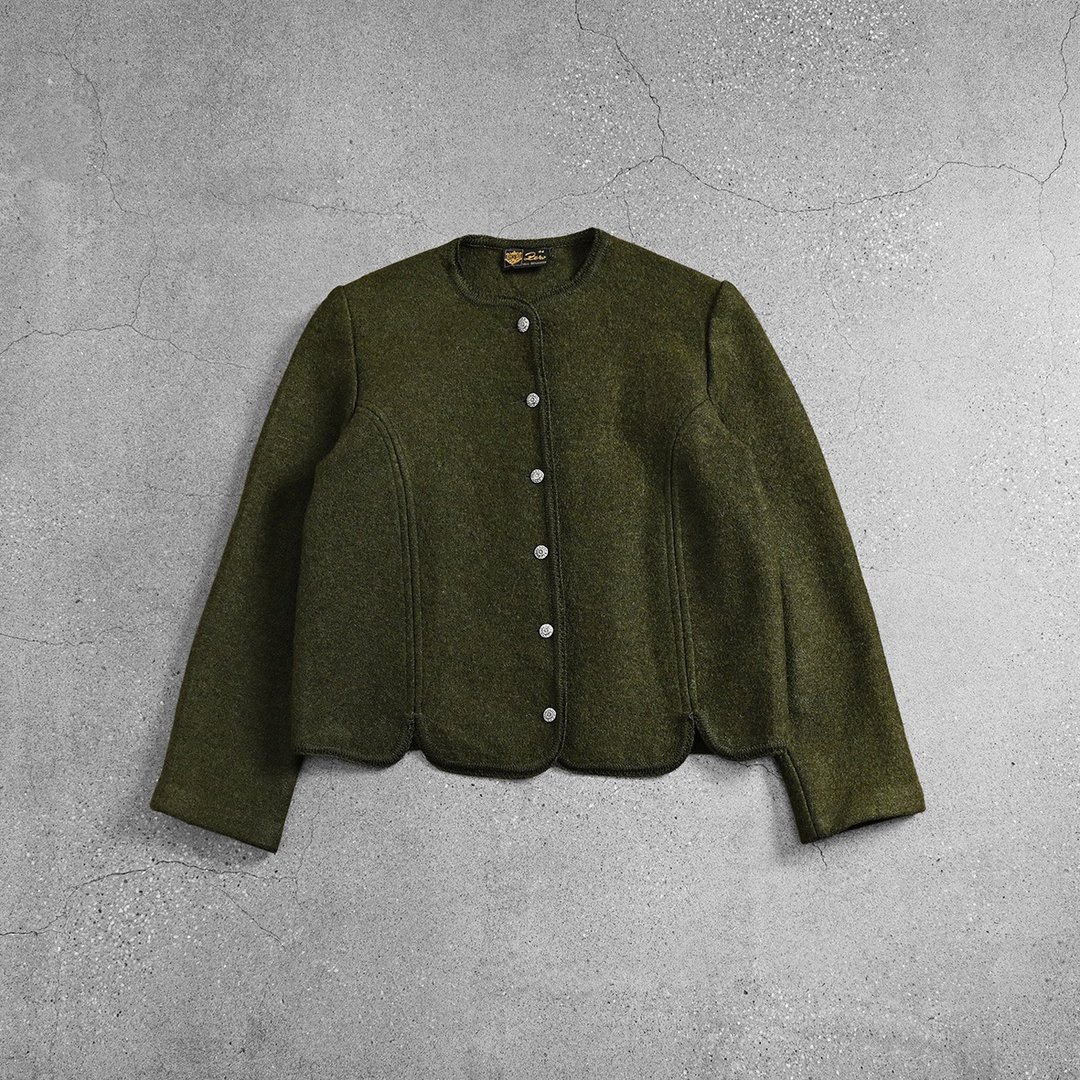 蒂罗尔羊毛外套 / Wool Jacket、古着开襟毛衣、古着开襟外套 - 女装针织衫/毛衣 - 羊毛 绿色