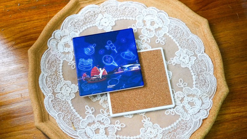 【猫游街角 - 维港映汇】 杯垫丨Amazing Studio - 杯垫 - 陶 多色