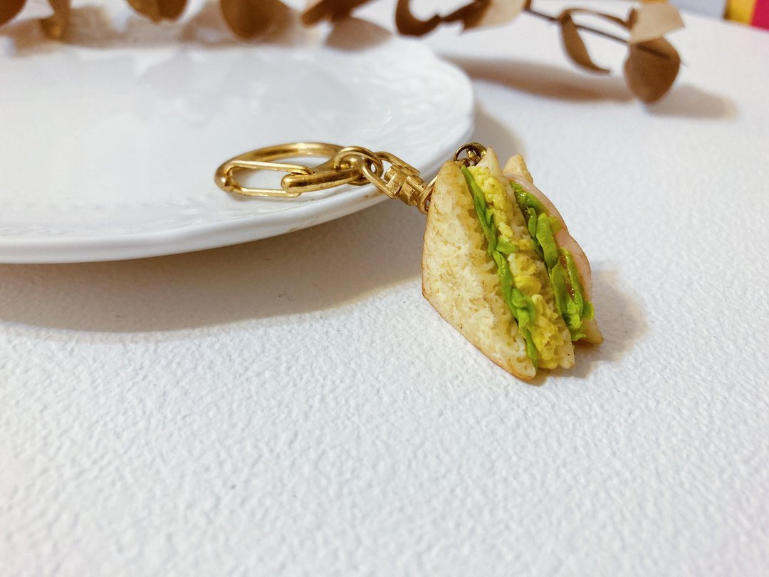 *福利品 / 展示品* 营养好吃三明治 钥匙圈 包包挂饰 日本黏土 - 钥匙链/钥匙包 - 粘土 多色