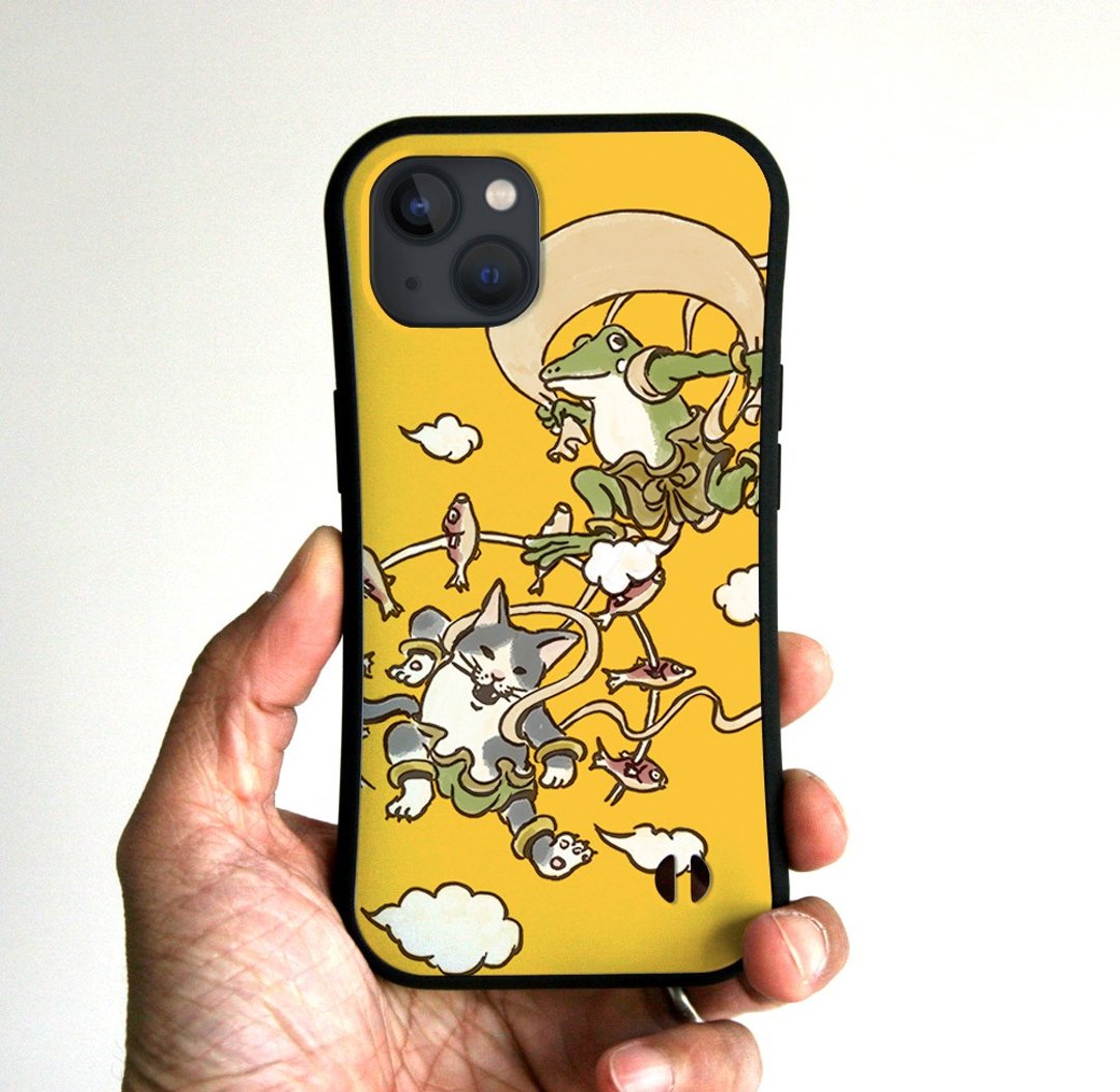 Grip iPhone Case Fujin Raijin Yellow - 手机壳/手机套 - 塑料 黄色