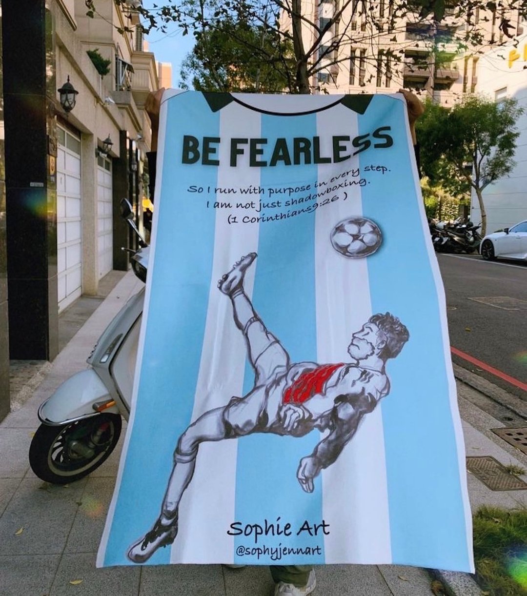 阿根廷 Be Fearless 运动大浴巾 - 毛巾浴巾 - 聚酯纤维 