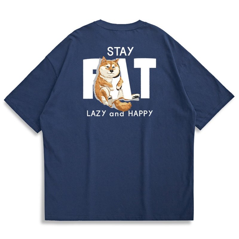 【CREEPS】Stay Fat Shiba 宽松重磅印花T恤 - 男装上衣/T 恤 - 棉．麻 多色