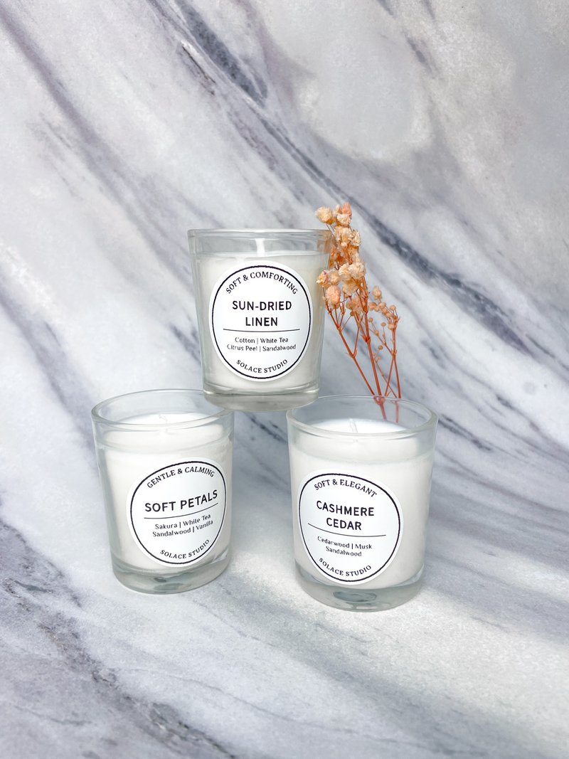 柔和花木调 | 细腻时刻 系列套装 | 手工精油大豆蜡烛香氛礼盒 - 蜡烛/烛台 - 蜡 