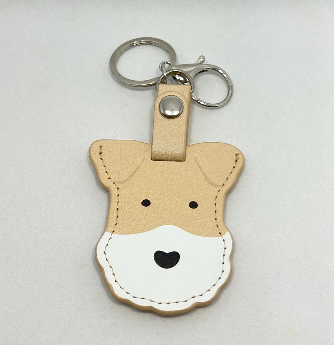 Wirefoxterrier 刚毛猎狐梗 造型磁扣套 - 徽章/别针 - 人造皮革 白色