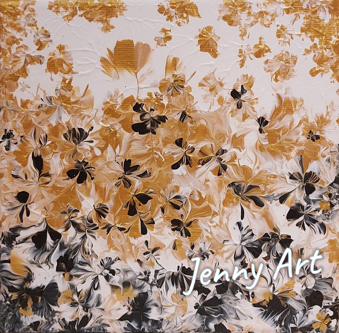 【花蔷】系列 -金 无框画 抽象画 画作 挂画 居家摆设 居家生活 - 海报/装饰画/版画 - 其他材质 金色