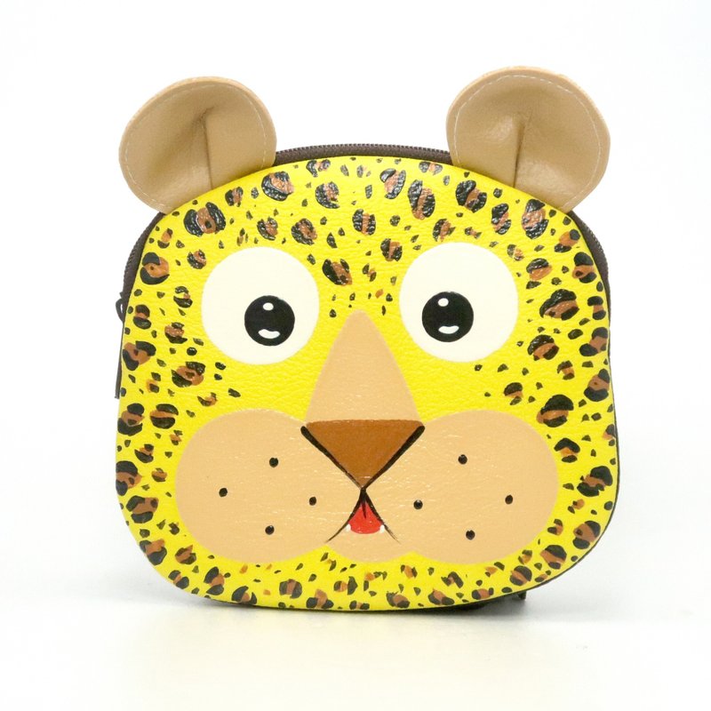 【雙11折扣】Leopard coin purse small synthetic leather bag with zip.various card pock - 零钱包 - 人造皮革 黄色