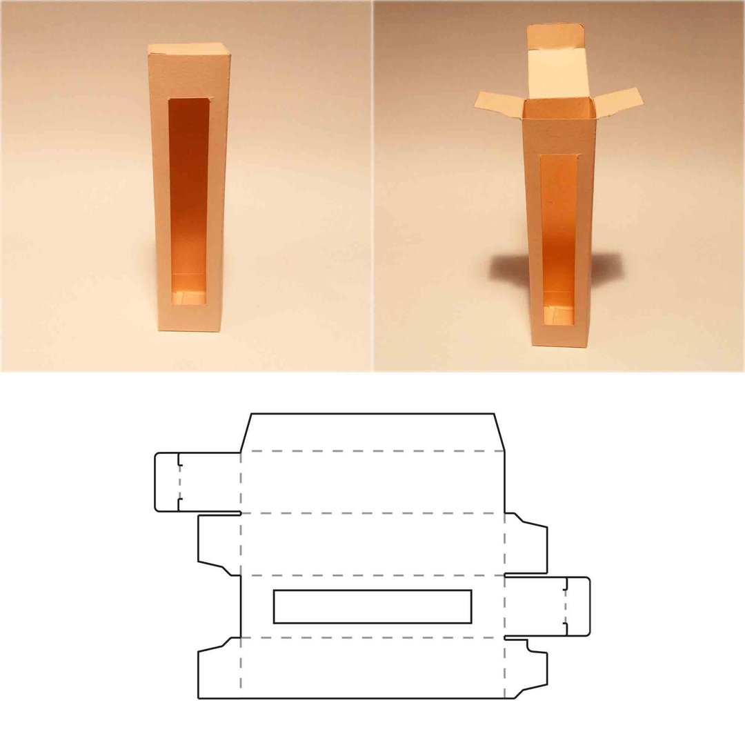 Lipstick box template, lip gloss box, lip balm box, lipstick box with window - 图文模板设计 - 其他材质 