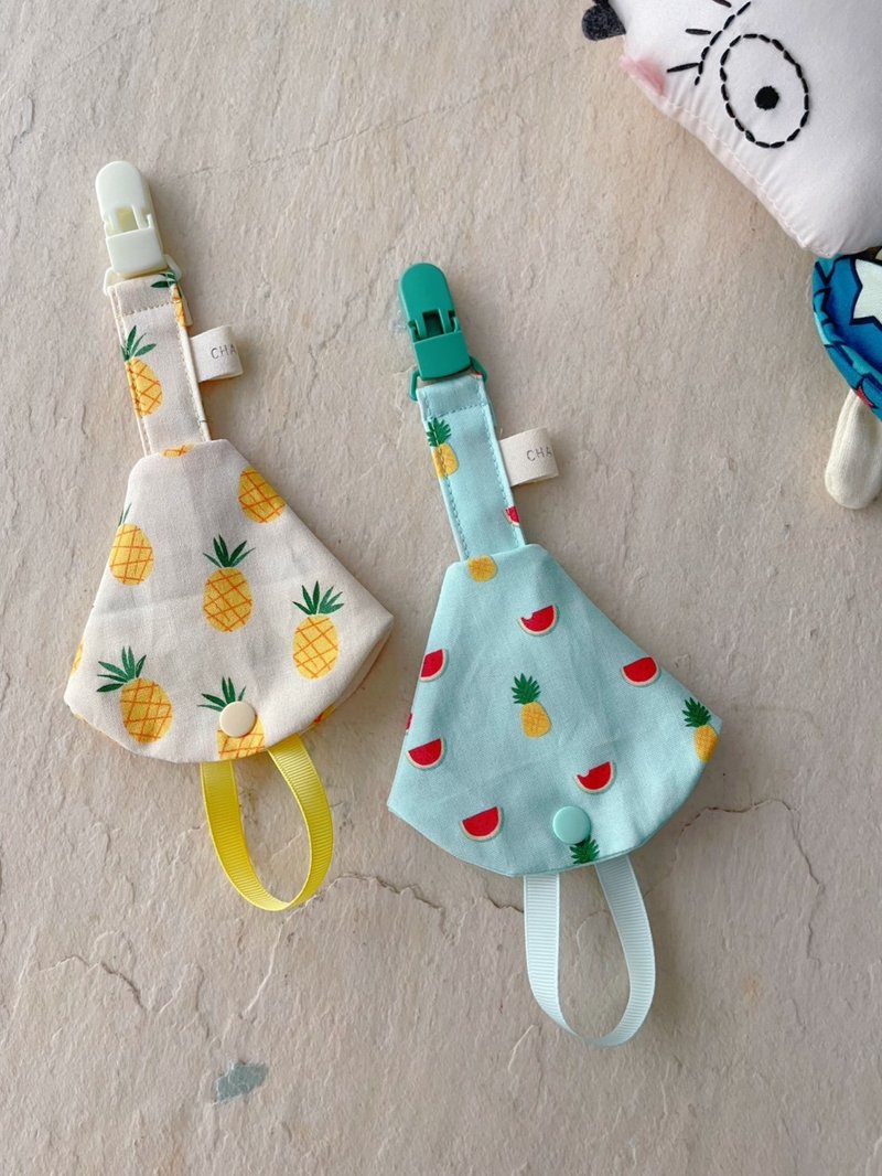 夏季水果组。纯棉奶嘴链+保护套组 - 围嘴/口水巾 - 棉．麻 多色
