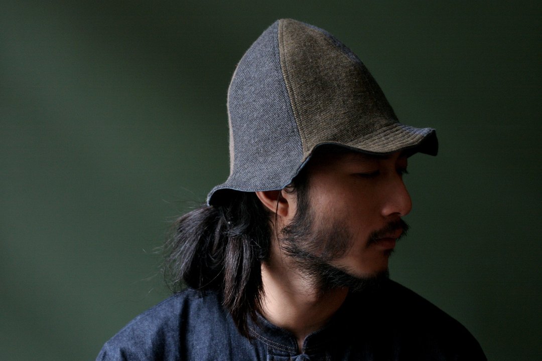 Omake/ Omabow/Ray Hat/毛料两面戴郁金香帽 - 帽子 - 棉 灰色