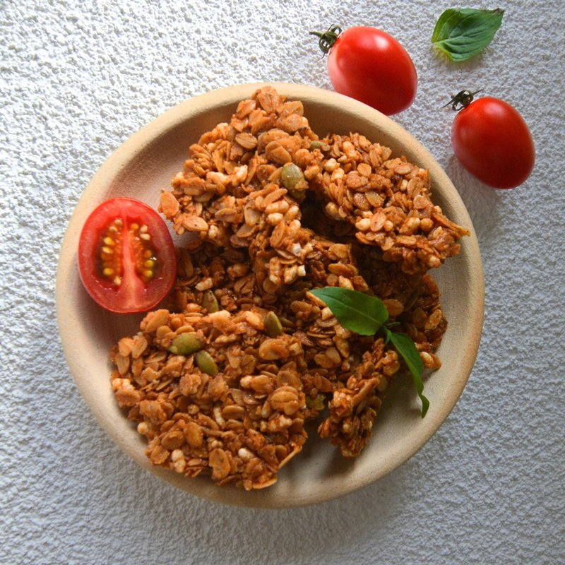 【谷卡卡经典】期间限定# 9.义式番茄 (五辛素) TOMATO GRANOLA - 谷物麦片 - 新鲜食材 红色