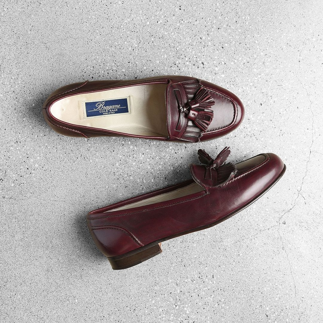 COLE HAAN 流苏乐福鞋 / Vintage古着 - 男款牛津鞋/乐福鞋 - 真皮 红色