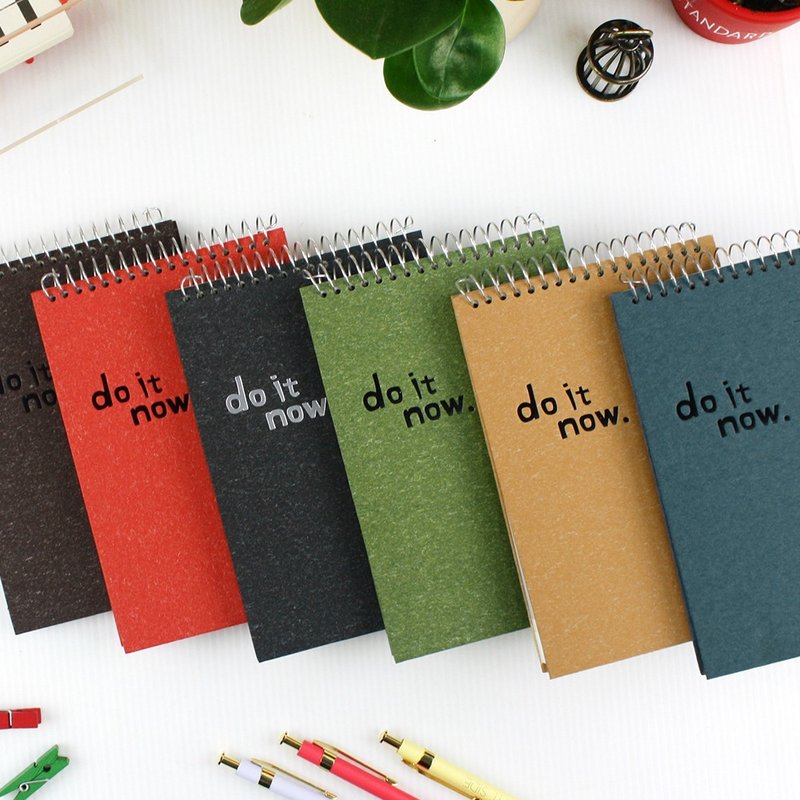 A6/50K易撕上翻线圈笔记本-横线 do it now - 笔记本/手帐 - 纸 多色