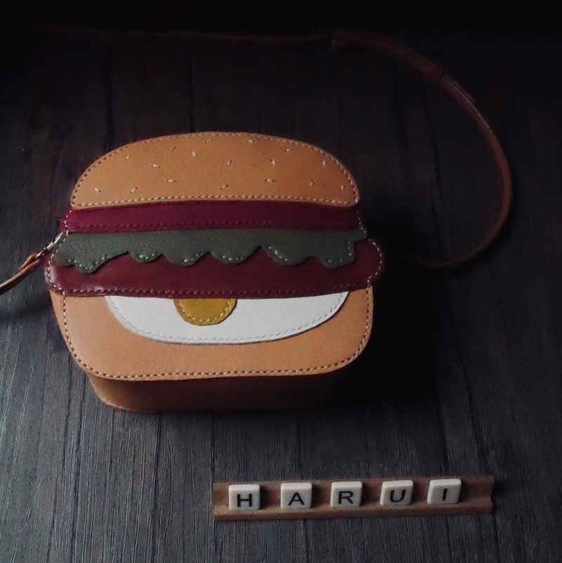 厚切培根蛋堡侧背包 - 侧背包/斜挎包 - 真皮 橘色