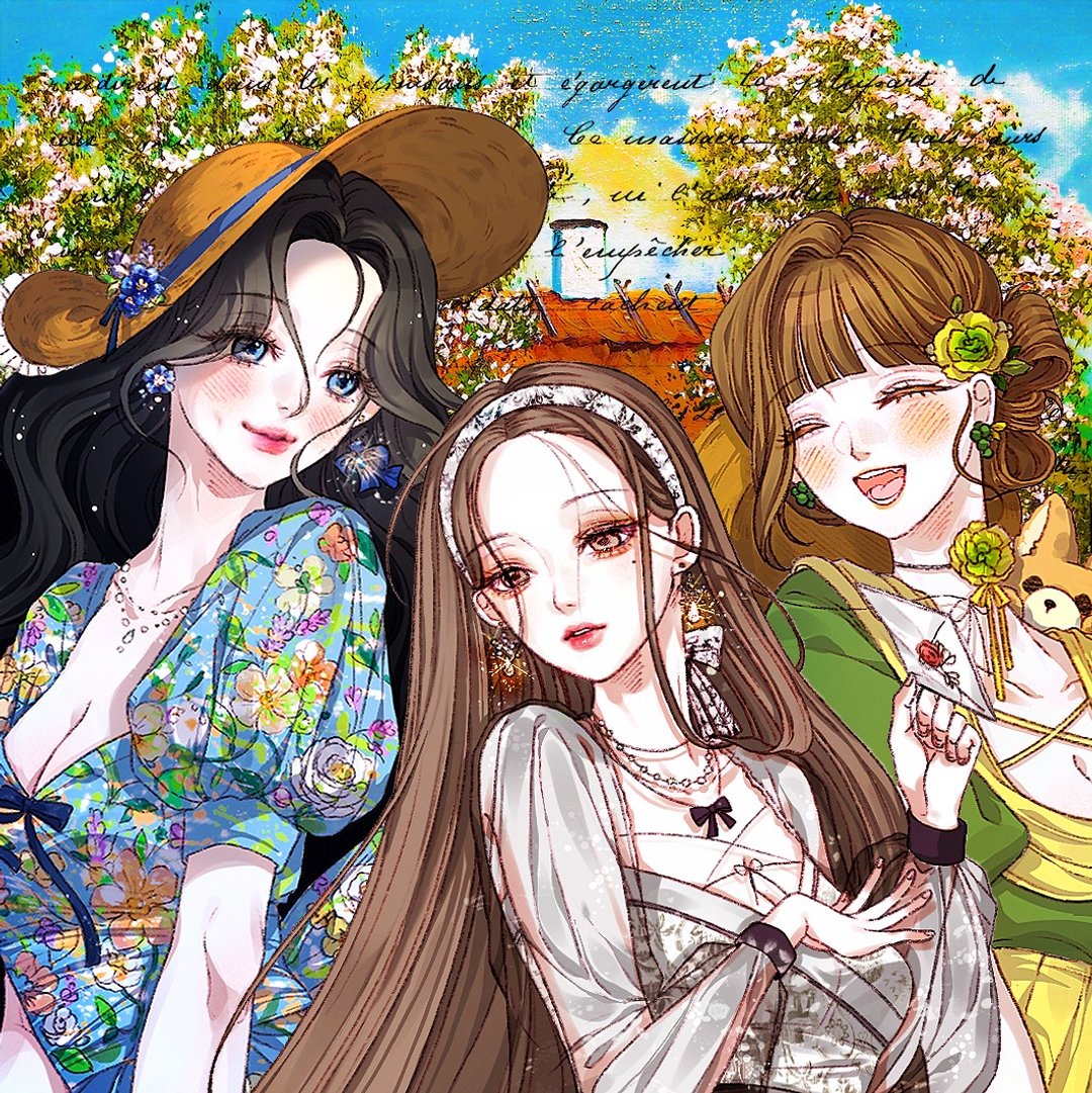 女士（花、字母、葡萄） - 贴纸 - 纸 