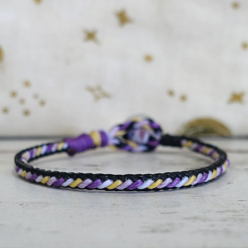 紫花│经典编织 斜线款│防水 蜡线 冲浪 - 手链/手环 - 防水材质 多色