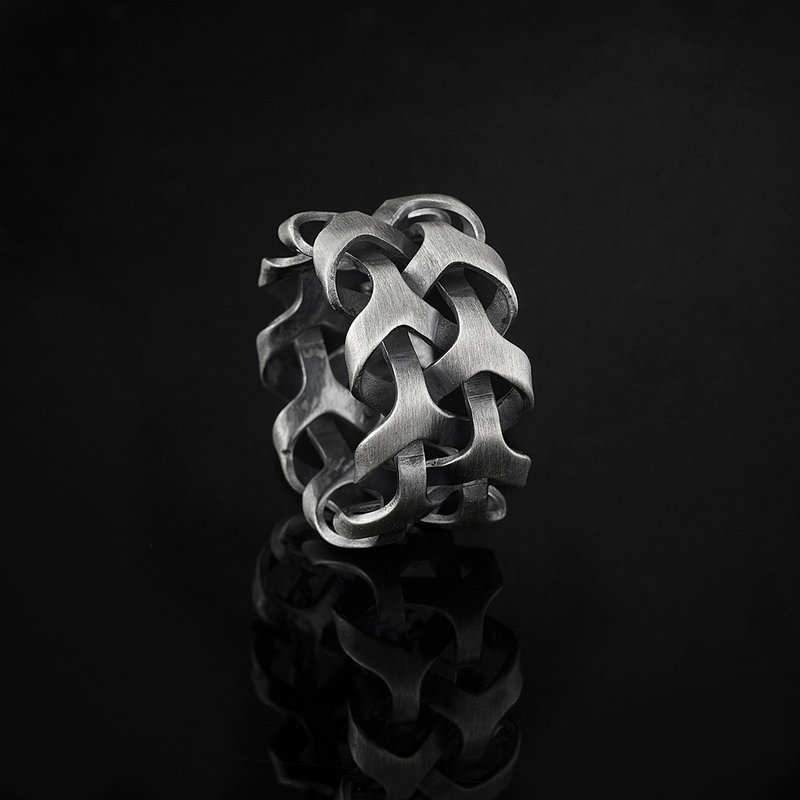 鲁米 手工 925k 复古纯银戒指 - 戒指 - 纯银 