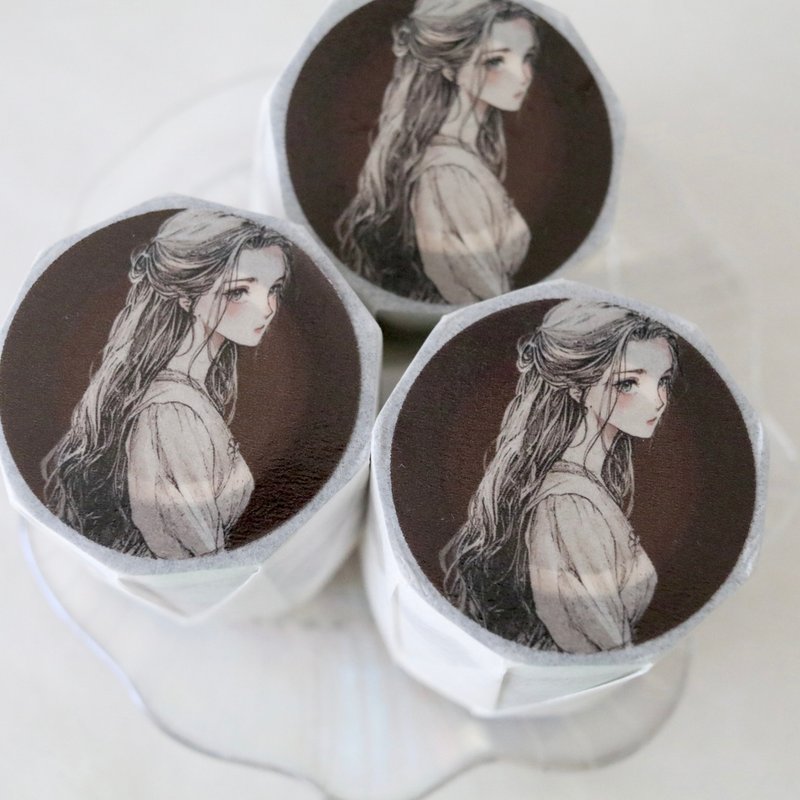 Antique girl PET TAPE (5.5cm X 10m) - 纸胶带 - 聚酯纤维 透明