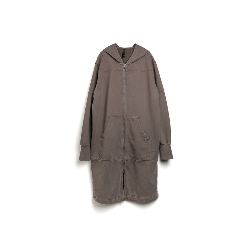 Embroidered Long Parka - 男装外套 - 棉．麻 卡其色