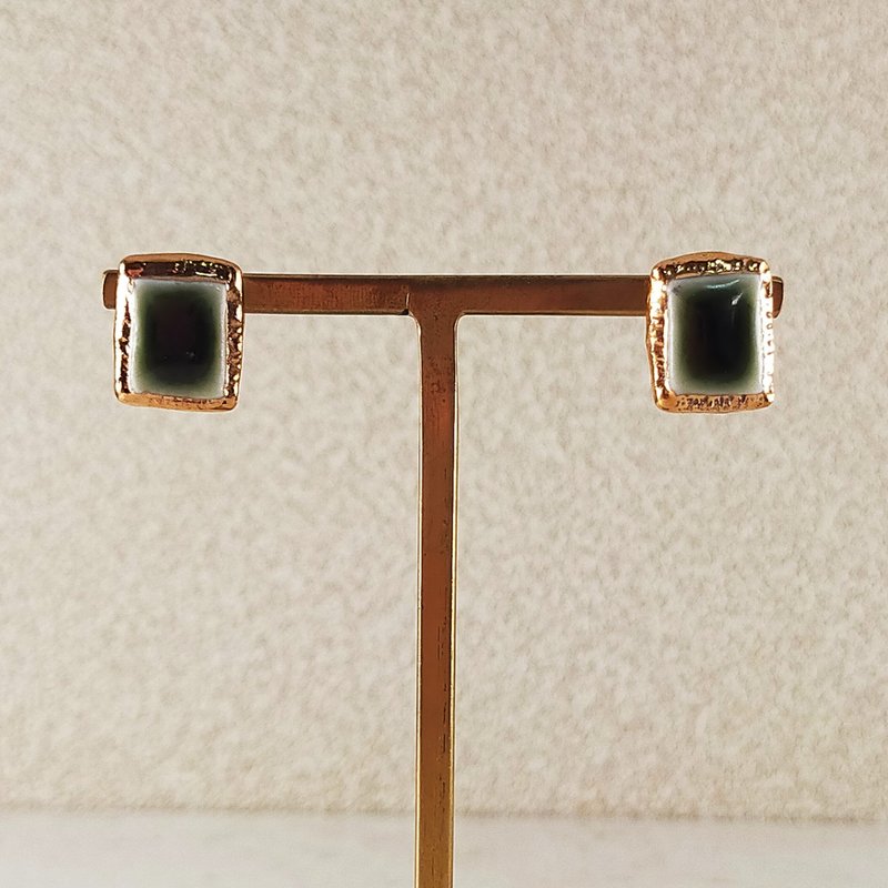 painting Clip-On oribe - 耳环/耳夹 - 陶 