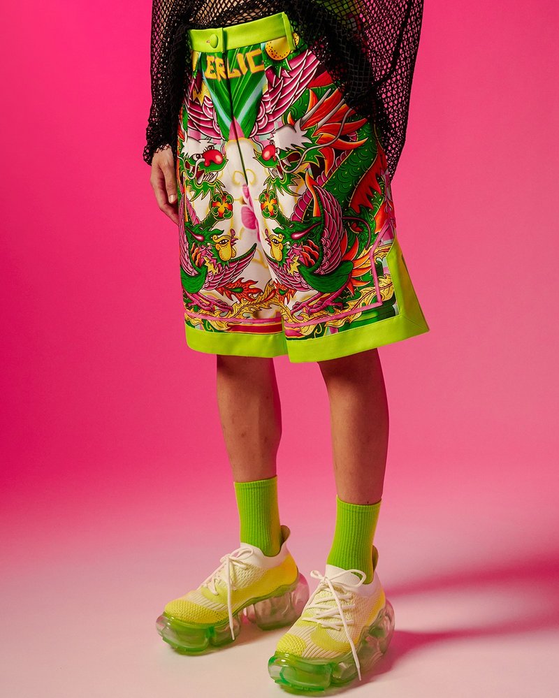 野台戏布景龙凤印花短裤 - 中性裤装 - 聚酯纤维 多色