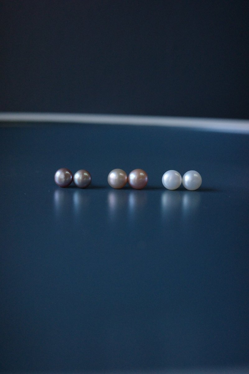 天然珍珠耳针 - 耳环/耳夹 - 珍珠 