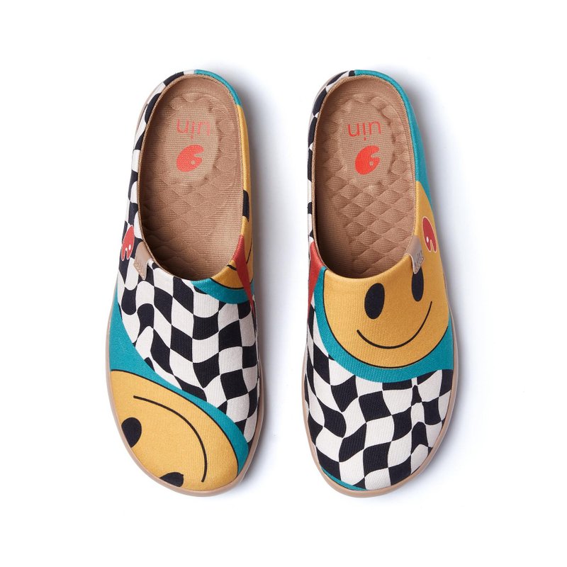 【 Uin 】西班牙原创设计 | 自然笑 彩绘休闲半拖 女鞋 - 女款休闲鞋 - 其他材质 多色