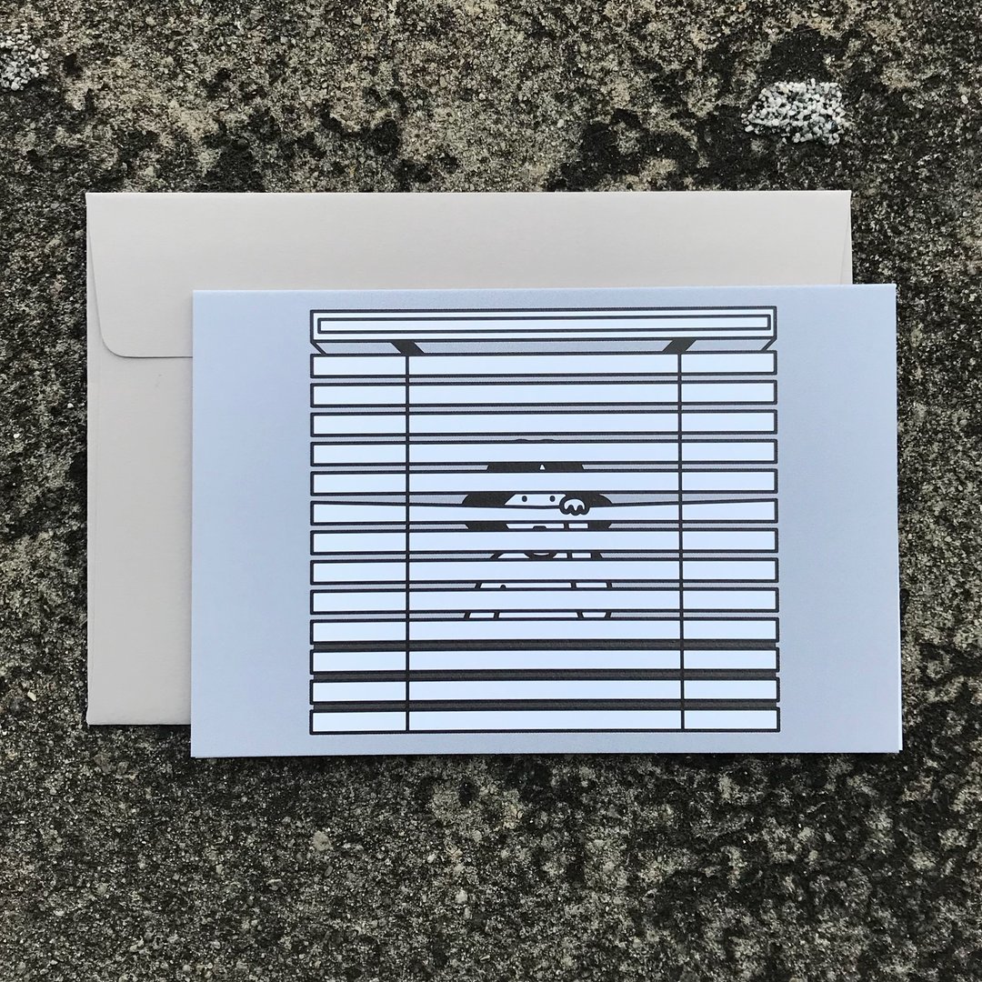 greeting card | blind (2EA) - 卡片/明信片 - 纸 灰色