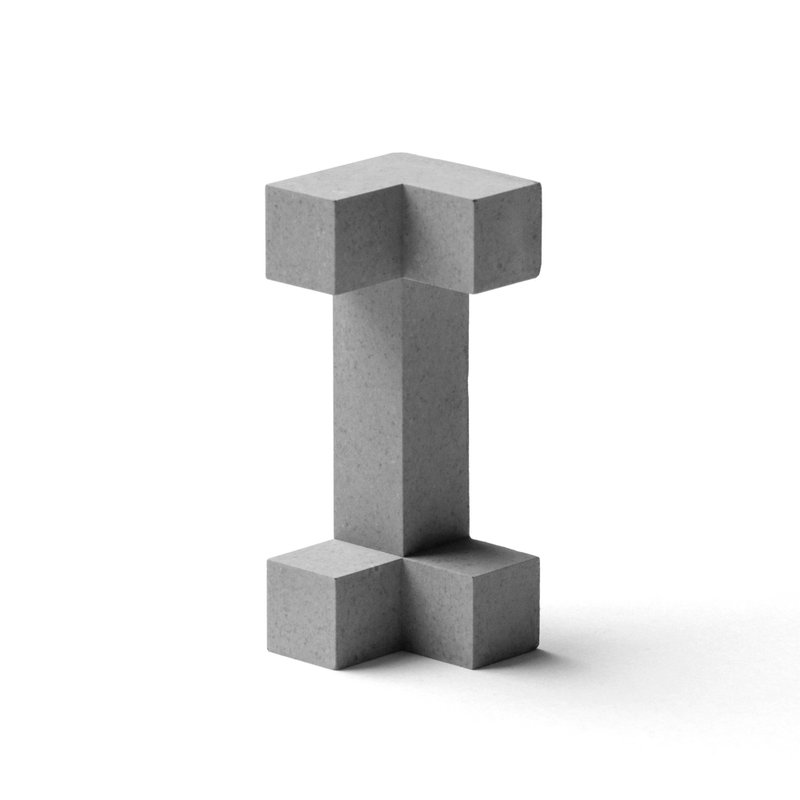 水泥字母 I - 摆饰 - 水泥 灰色