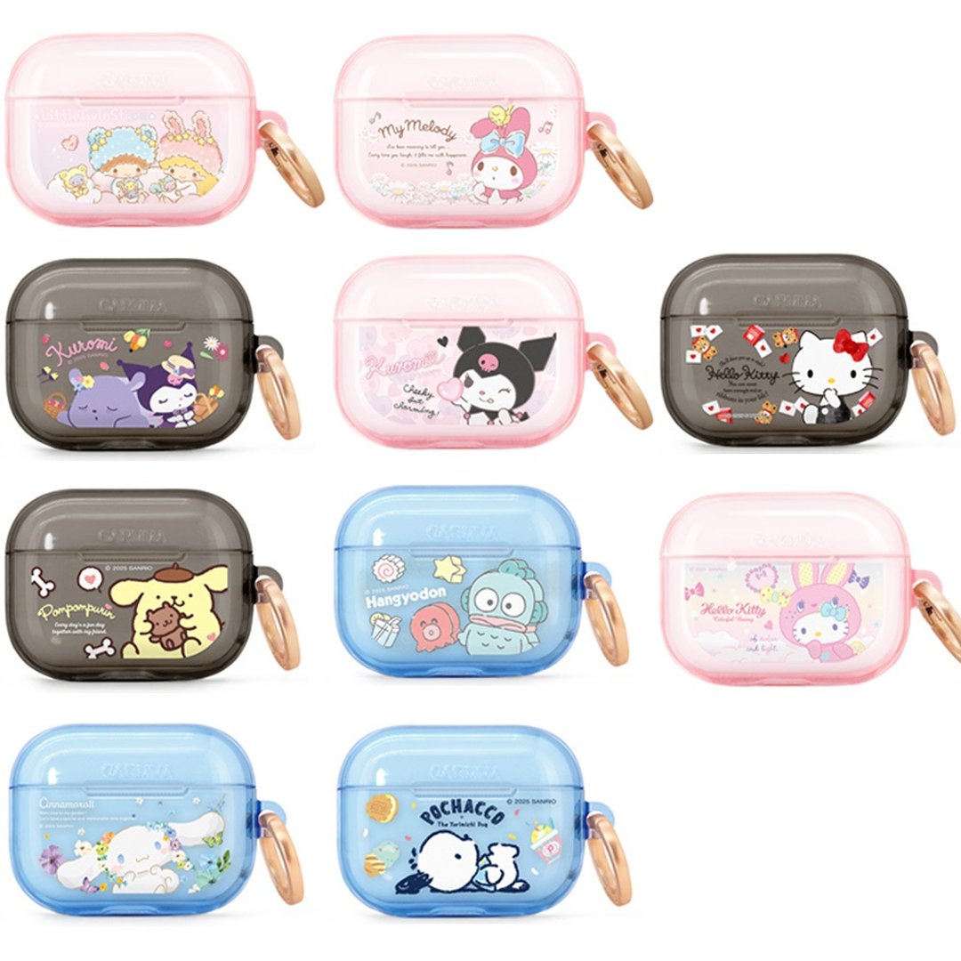 GARMMA 三丽鸥家族 for AirPods 4 / AirPods Pro 3 保护套 - 耳机收纳 - 硅胶 黑色