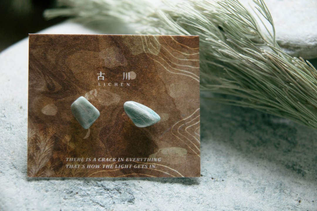 CRACK | 矿物系耳环 |  EARRINGS - 耳环/耳夹 - 玉石 蓝色