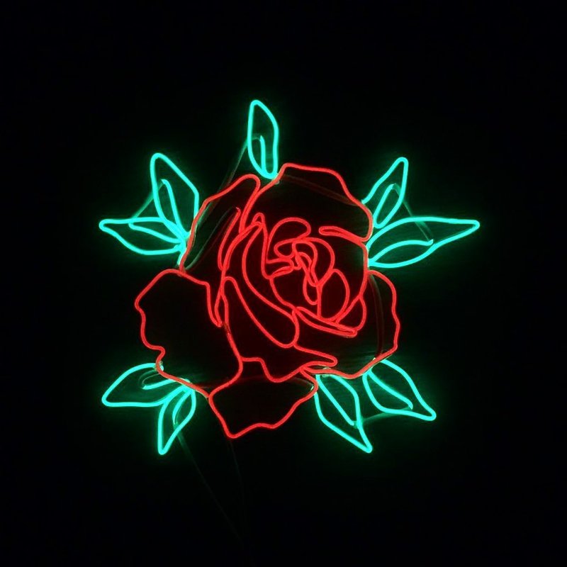 neonlite 定制霓虹文字图案灯 /复古玫瑰花/ - 灯具/灯饰 - 塑料 红色